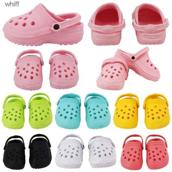 Sandalias Zapatos para muñecas de 7 CM, sandalias para bebés nacidos de 43 CM, accesorios de ropa, muñecas americanas de 18 pulgadas, juguetes para niñas, regalo de nuestra generaciónC24318