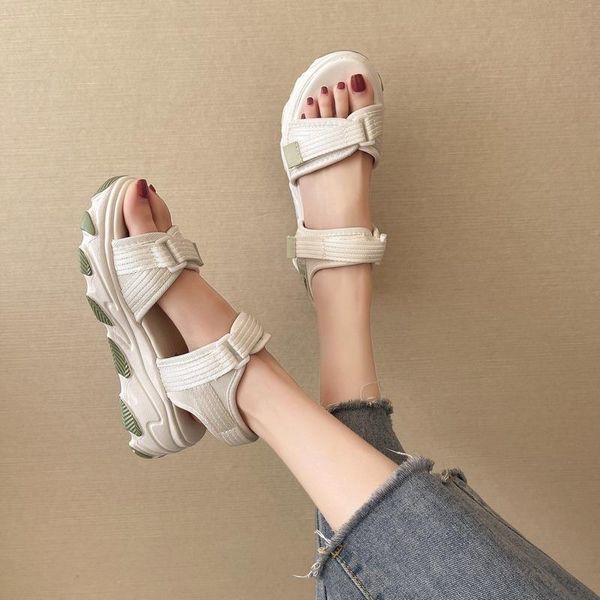 Sandalias Gancho ajustable Bucle Chunky Mujer Cuñas Zapatos Plataforma Deporte Mujer Comodidad Zapatillas SandaliasSandalias