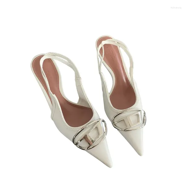 Sandalias Zapatos de tacón alto americano Diseño Sentido Temperamento Slim Baotou Mujer puntiaguda única