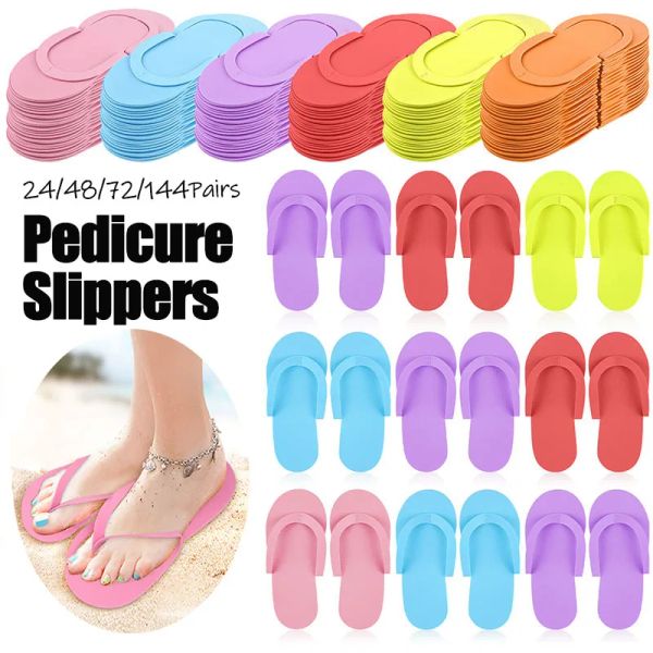 Sandals AntiSlip Pedicure Pantoufles jetables tongs jetables Eva mousse Spa Slippers Multi Color pédicure Sandales Kit en vrac Supplies pour invité