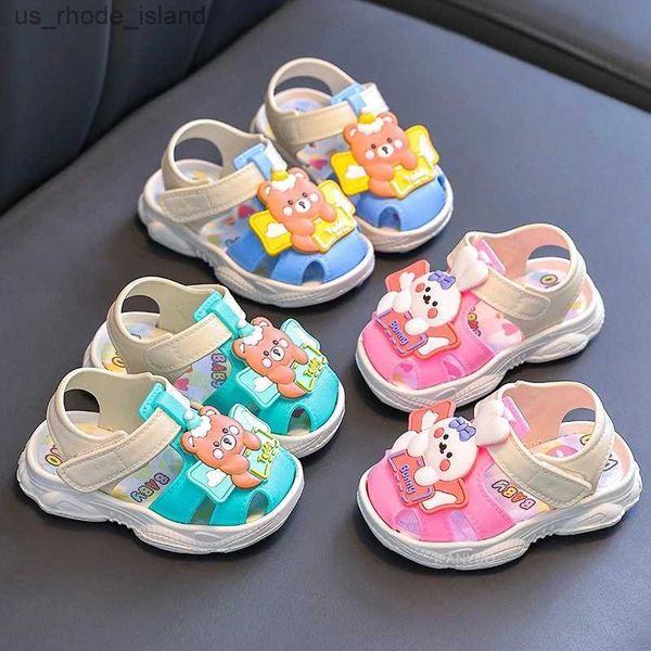 Sandals bébé dessin animé lapin ours sandales d'été garçons et vêtements pour enfants chaussures de vêtements pour bébé crash résistant aux semelles molles filles de marche chaussures 40429