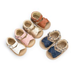 Sandalen Baby Girl Sandalen Babyschoenen Flats Leather Rubber Sole Anti-Slip First Walker Born Toddler Sandals Girl Crib Shoes Summer 230515