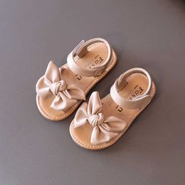 Sandales Bébé fille sandales été enfants nœud papillon princesse chaussures décontracté tissé sandales confortable fond souple enfants chaussures de plage