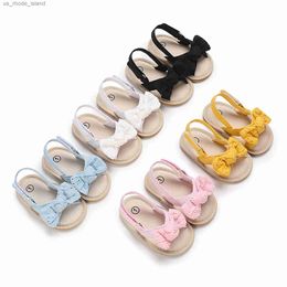 Sandalen baby meisje zomer sandalen katoenen boog open teen sandalen kinderen liploze zool 0-18 maanden oldl240429