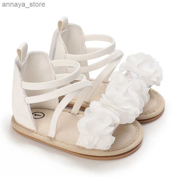 Sandalias zapatos de bebé zapatos para bebés zapatos de niñas flores para niños sandalias de verano suave casualidad antideslizante zapatos para bebés primero zapatos para caminarl240429