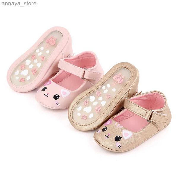 Sandales chaussures bébé mignon chat respirant soft pu mary slim chaussures anti-glissement semelle sandales printemps / été 0-6-12m bébé princesse d2492l240429