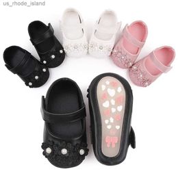 Sandals chaussures bébé princesse glitter fleur douce pu mary chaussures simples semelles anti-glissement printemps et été sandalsl240429