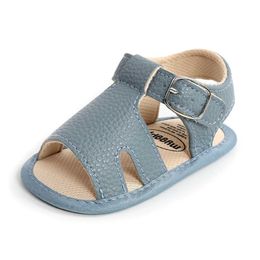 Sandales Baby Shoes Summer Boys and Girls Preschool Flat Soft Rubber Sole Anti Slip Bow Knot Bed First Walking H240603 MGE3