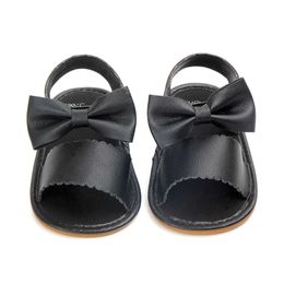 Sandales bébé été sandales plates douces mignonnes chaussures de fille arc princesse sandales lit bébé chaussures bébé premier pas de marche pour bébé chaussures 240429