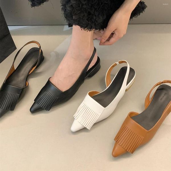 Sandales Bailamos marque femmes élégant peu profond sans lacet diapositives plates Style coréen Mules été bout pointu chaussures pour dames femme