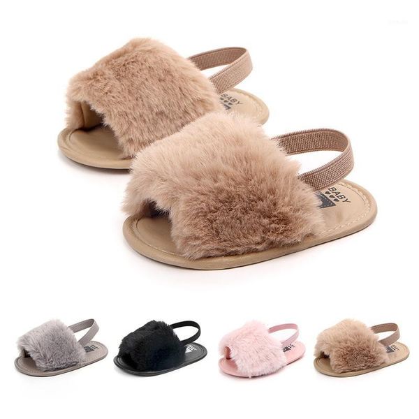 Sandales Baywell été bébé infantile filles chaussures à semelle souple en peluche sandale enfant en bas âge princesse berceau antidérapant