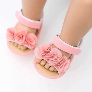 Sandales Baywell été mode infantile chaussures antidérapantes à semelles souples nouveau-né bébé filles fleur dentelle sandales 0-18 mois 24329
