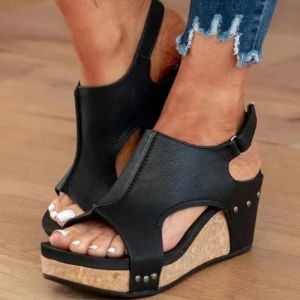 Sandalen beige hakken sandalen verstopt wig comfortschoenen voor vrouwen groot formaat kruis 2022 zomer zwart platform meisjes bezaaid lage bi