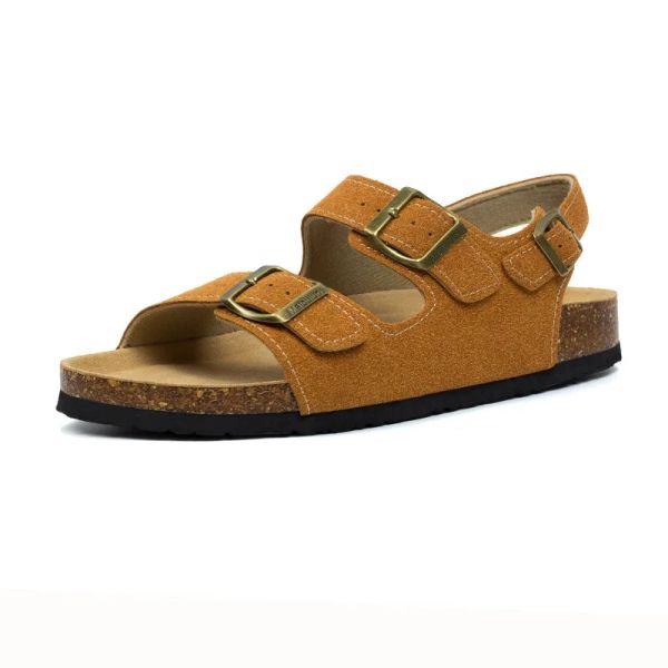 Sandalias Hebilla Hebilla Cork Sandalias Mujeres Sumro Zapatillas Tubla de hombre Slips Flat acogedoras toboganes de madera parejas zapatos de corcho