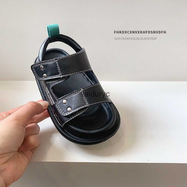 Sandalias en blanco y negro Minimalista de verano zapatos para niños 3-6-12 sandalias masculinas niñas de playa romana H240411