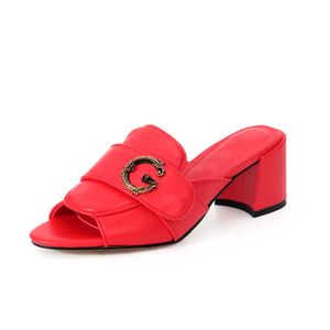 Sandalen blok hiel rode sandalen schoenen voor vrouwen 2022 Designer luxe muilezels merk fittingen sandaal vrouw zomer modestijl plus maat 44 g230512