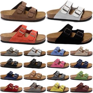 Sandalen Boston Arizona Slides Men Women Slippers Birko Nubuck Leather Suede Clogs Moka Black White Beach Shoes Outdoor Platform Sandaal Fashion Trend 60es