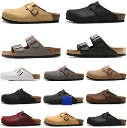 Sandales Boston Clog Hommes Femmes Designer Pantoufles Sac en cuir Tête Pull Cork Flats Mules Woody Mocassins pour Slipper Brown Black Slides Motion Current 664ess