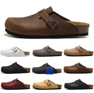 Sandales Boston Clog Hommes Femmes Designer Pantoufles Sac En Cuir Tête Pull Liège Appartements Mules Woody Mocassins Pour Pantoufle Marron Noir Diapositives Curseurs Motion design 658ess