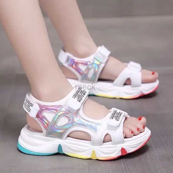 Sandalias Brand Girls Sandals 2023 Nuevos zapatos de verano para niños Sandalias de niñas de niñas grandes Princesas Princesas Sandalias deportivas 240419