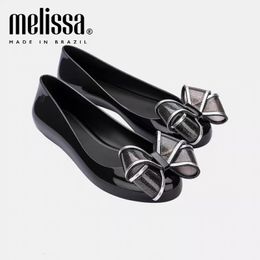 Sandalias Brasil Melissa Summer Womens Jelly Shoes Ladies Big Bow Flat Single Adulto Colormatching Beach 230308