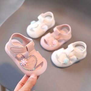 Sandalen Ademende zomer babymeisjes sandalen peuters prinses bloemstijl zachte zool prewalker babymeisje schoenen eerste wandelaar Z0225