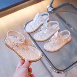 Sandales papillon chaussures pour enfants filles tongs gelée enfant sans lacet plat petite fille chaussures F04221 230505