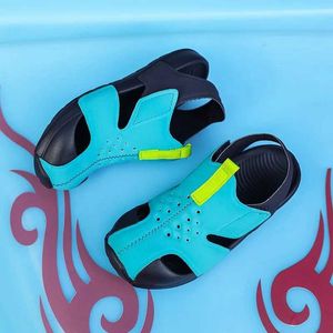 Sandalen snoep gekleurde jongen sandalen kinderen schoenen ademende strand netmodieuze sport zomer meisje holle d240527