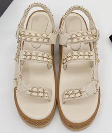 Sandalen Keten Damesschoenen Papa Gesp Platte Casual Sandalias Mujer Mode Dames