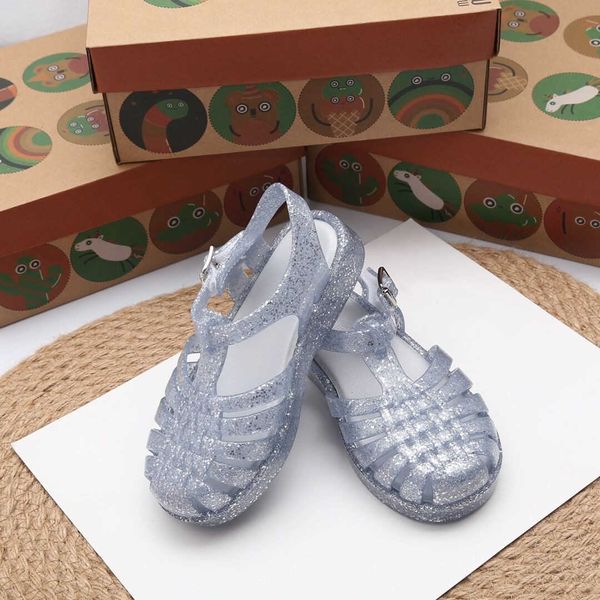 Sandalias para niños, nuevo Color, sandalias de verano para niñas, zapatos de gelatina a la moda para bebés, zapatos de playa suaves y cómodos Roma HMI090