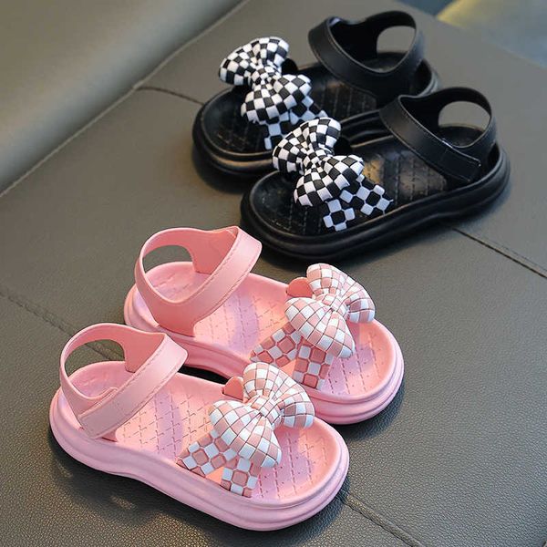 Sandales enfants sandales pour filles nouveau Style Simple été mode princesse bout ouvert damier casual chaussures de plage