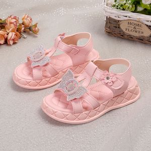 Sandalen kinder sandalen meisjes platform flats prinses bloemen kinderen baby zomerschoenen 2136 beige roze zachte schoenen mode 230412