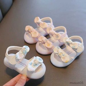 Sandalen kinder sandalen zomermeisjes schoenen nieuwe zomer prinses kinderen platte sandalen voor babymeisjes mooie bloem strandschoenen