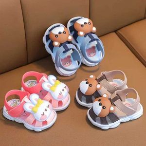 Sandales pour enfants mignons caricatures ours garçons et filles chaussures préscolaires avec des semelles souples antidérapantes