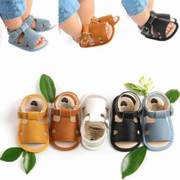 Sandalias CitGeett Summer Fashion Colores 0-18 M Sandalias de niños Baby Baby Cross Hollow Sofle Sume Summer Beach Shoes First Step Walkerl240429