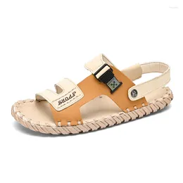 Sandalias Classic Handmade Men's 2024 Summer Fashion Slippers Outdoor Casual sin deslizamiento de zapatos de playa Flip-Flops para hombres