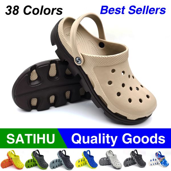 Sandales Clog Satihu D4b62 Chaussures pour les pantoufles de traçage Fashion Wading Fishing Boots Pain Rain Boots Flats Unisex Amifiens Ami Famille Habillé 240410