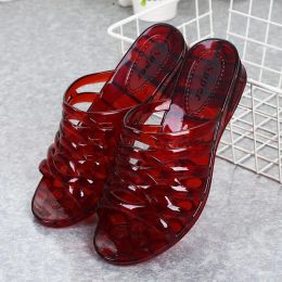 Sandales Covoyyar Jelly Sandales pour femmes chaussures d'été cale de talons bas imperméables pantoufles en caoutchouc de chaussures d'extérieur diapositives en plastique wsl333