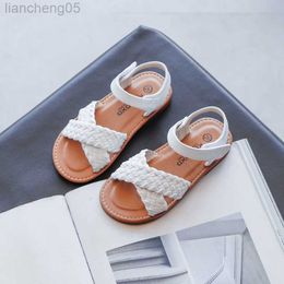 Sandales COZULMA romaine douce filles princesse chaussures sandales 2021 été enfants enfants tissé chaussures bébé anti-dérapant bout ouvert chaussures taille 23-34 W0327