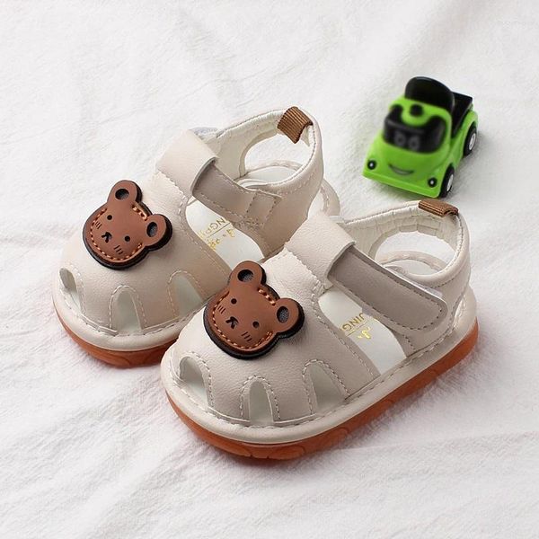 Sandales mignon dessin animé ours bébé bébé pour enfants girl couleurs solides chaussures antidérapantes