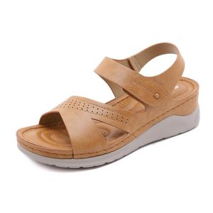 Sandalen Dacomfy High Heels Summer Casual Women Shoes Vintage Wedge Female Ladies Platform Retro Sandalias Plus Maat