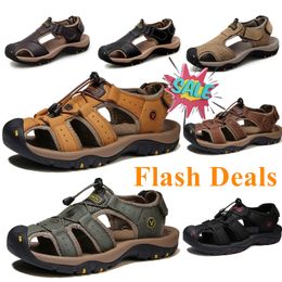 Sandalen Papa Sandales Slingback Designer Plateauschoenen Leer Kalf Gewatteerde Slippers Zomer Opa Sandaal Cirkelvormig Strand Gesp Zacht 15