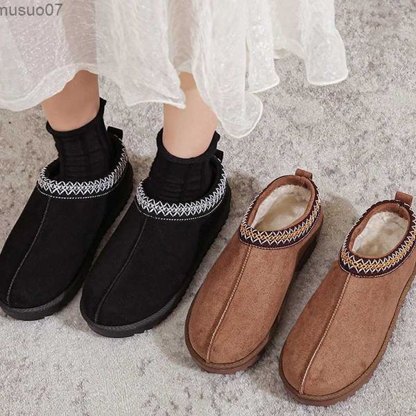 Sandales Decorative Border Style Fashion Snow Chaussures pour femmes chaussures semi-lisse Coton chaussures d'automne intérieure et extérieur Editionl2403