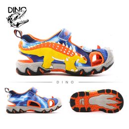 Sandales DINO été enfants garçons conception de dinosaure en cuir maille respirant en plein air plage sport chaussures décontractées ClosedToe 230608