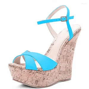 Sandalen DIZHUANG Schoenen Sexy damessandalen met hoge hakken.Ongeveer 15 cm hakhoogte.Suede Surface-sleehakken Zomer 34-46