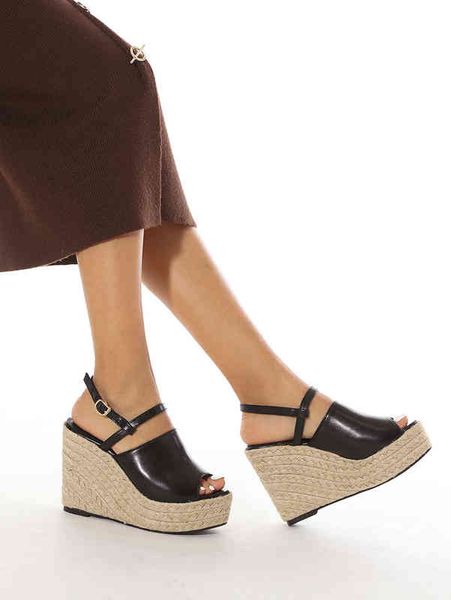 Sandalias DOGHC NUEVAS Sandalias para mujer Plataforma de corcho Cuñas Mulas Resbalón en tacones altos Bombas Zapatos de plataforma Sandalias Mujer 220309