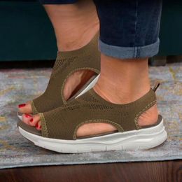 Sandales habillées pour femmes plates dames mode été maille plate-forme décontracté chaussures pour femmes j'aime le confort sandalessandales