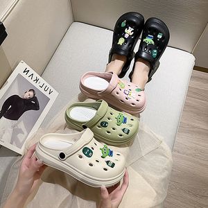 Sandalen DRIP Plastic schoenen Flower Slippers Heren Women Outdoor Non-Slip Bag Toe Drag Drag Summer Casual Beach Hole Sandalen HA6332-2-09