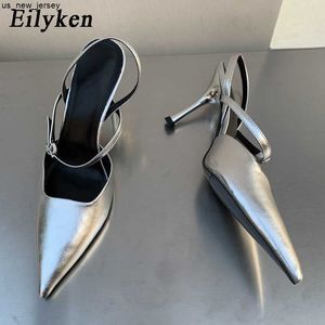 Sandalias Eilyken 2023 Primavera Mujer Slingback Zapatos Moda Correa de hebilla superficial Elegante Sandal Low Thin Heels Dress Pumps Zapatos J230518