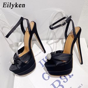 Sandales Eilyken Sexy Peep Toe 16CM Extreme High Heels Womens Party Banquet Stiletto Chaussures Mode Boucle Strap Platform Pumps 230408